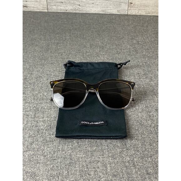 DOLCE GABBANA SUNGLASSES DG4333 Havana Crystal Oversized Gradient Lens main image 5